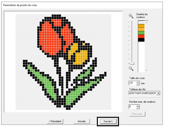 Fleur en point de croix PE Design 11